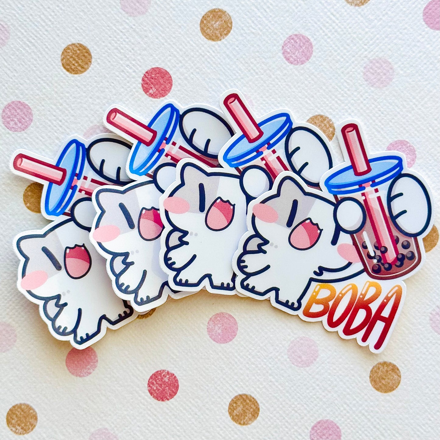 Boba Bubble tea Cats Stickers