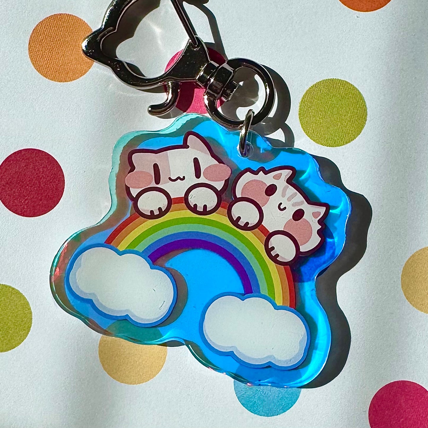 Rainbow meow Keychain