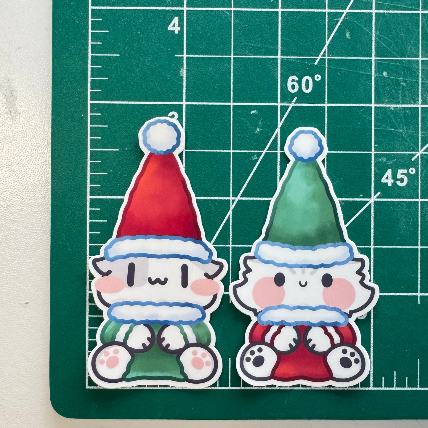 Christmas Gnome Cats Stickers
