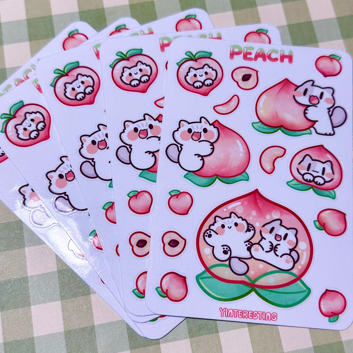 Peach meow Sticker Sheet