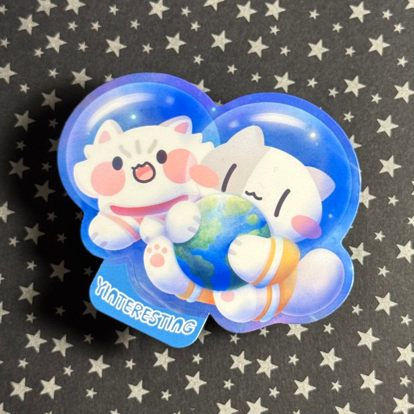 Astronauts space cats Art Print and Sticker