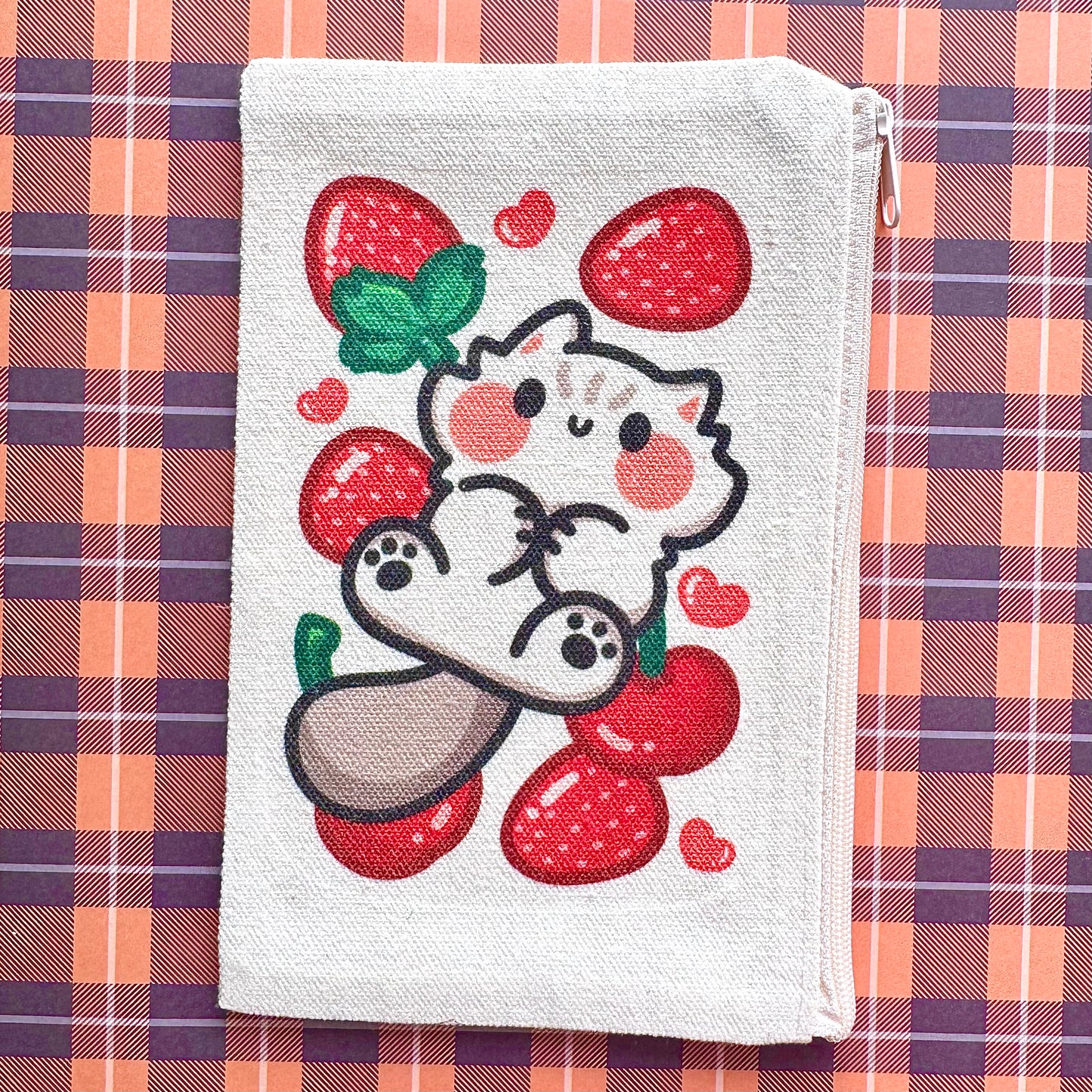 Fruit meows canvas Zipper Pouch