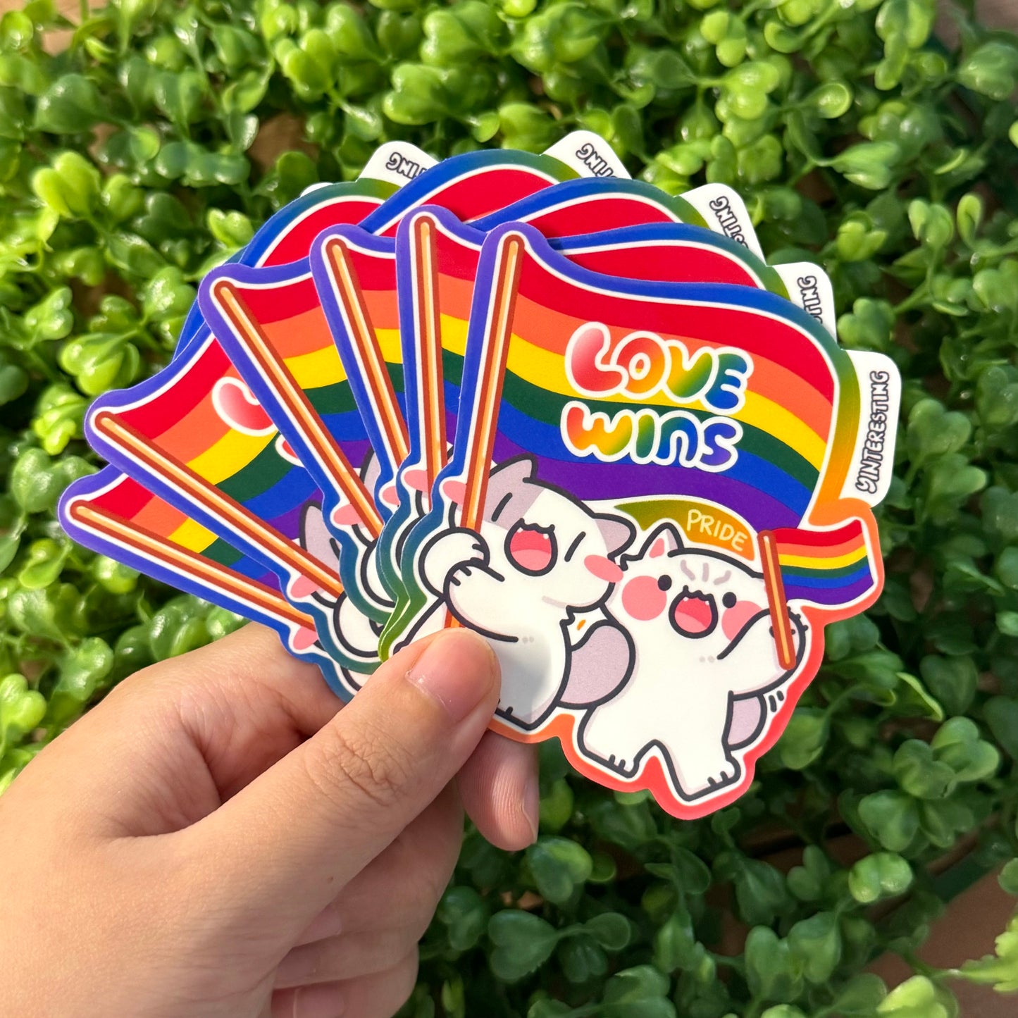 LGBTQ+ Pride Flag Cat Sticker