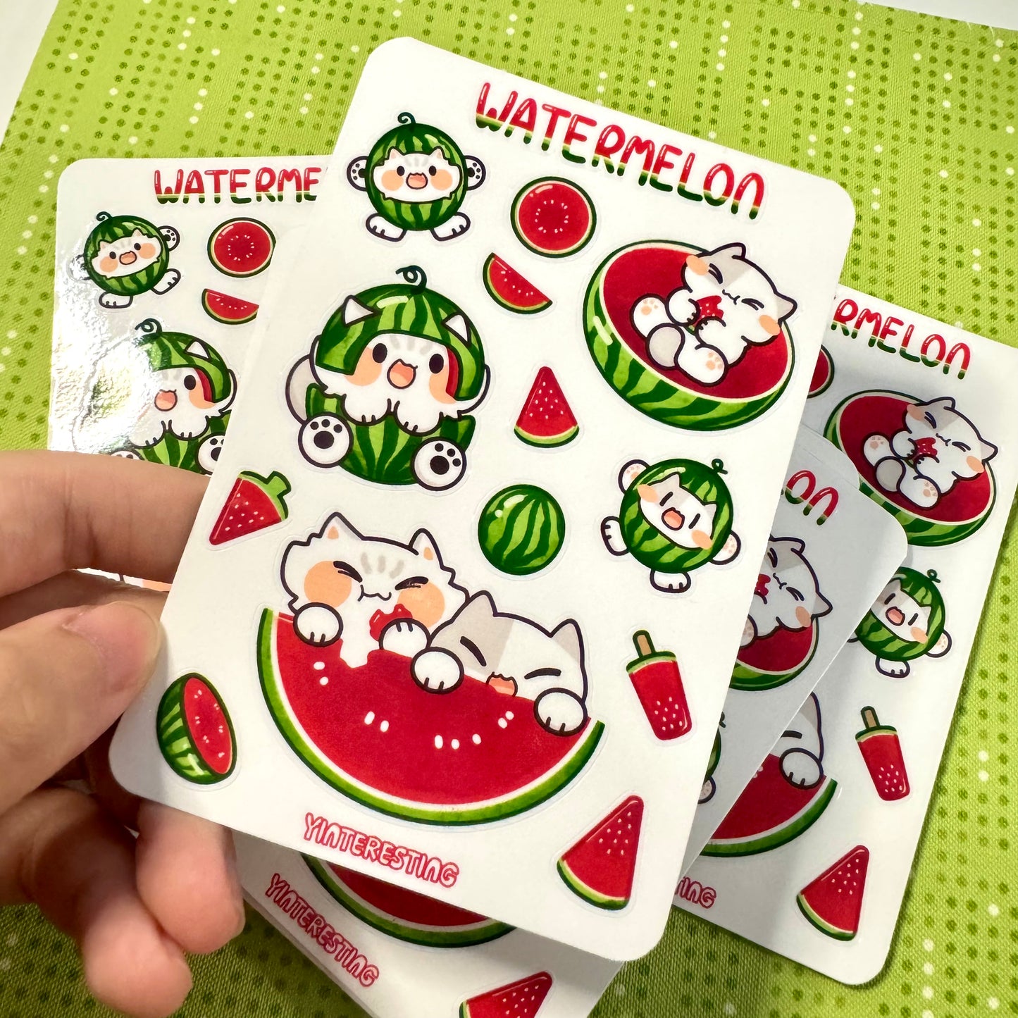 Watermelon meow Sticker Sheet