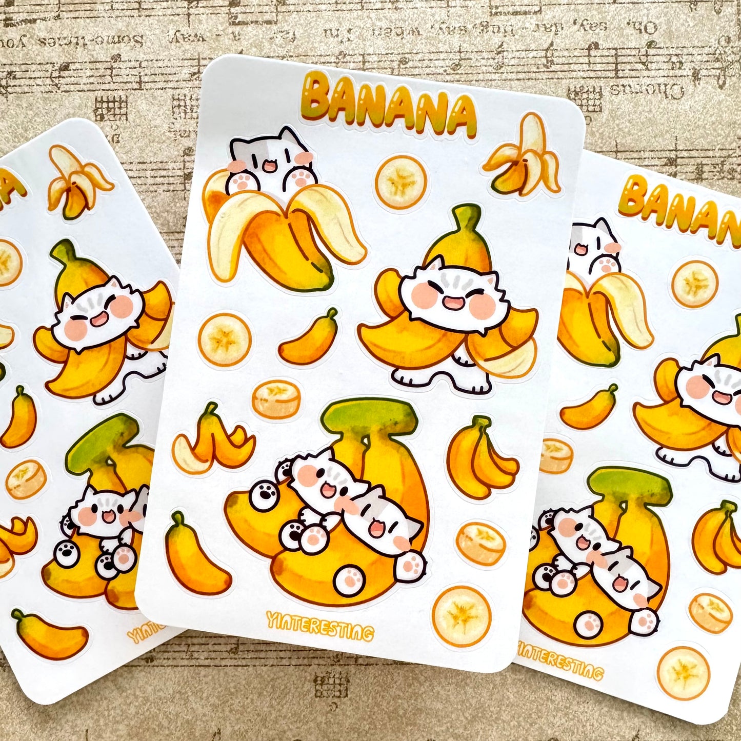 Banana meow Sticker Sheet