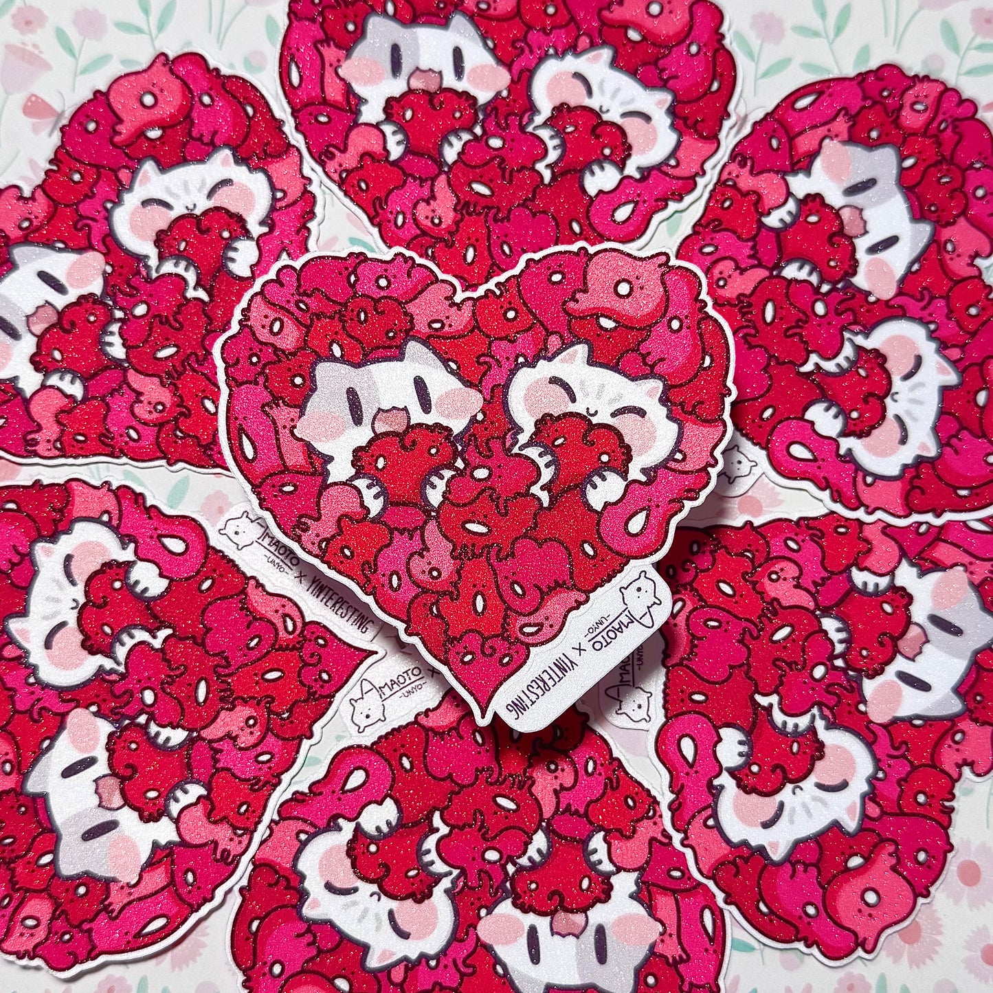 Heart Unyos Meows Sticker