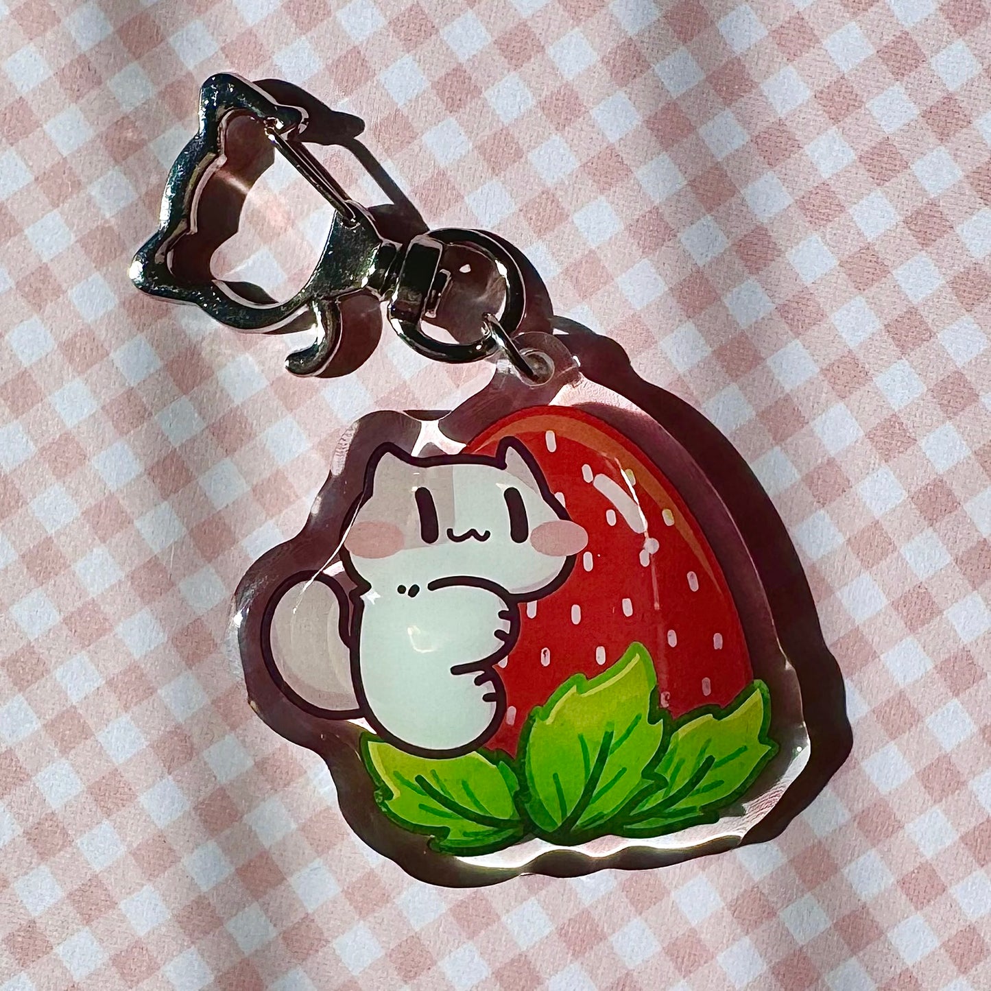 Strawberry meow Keychain