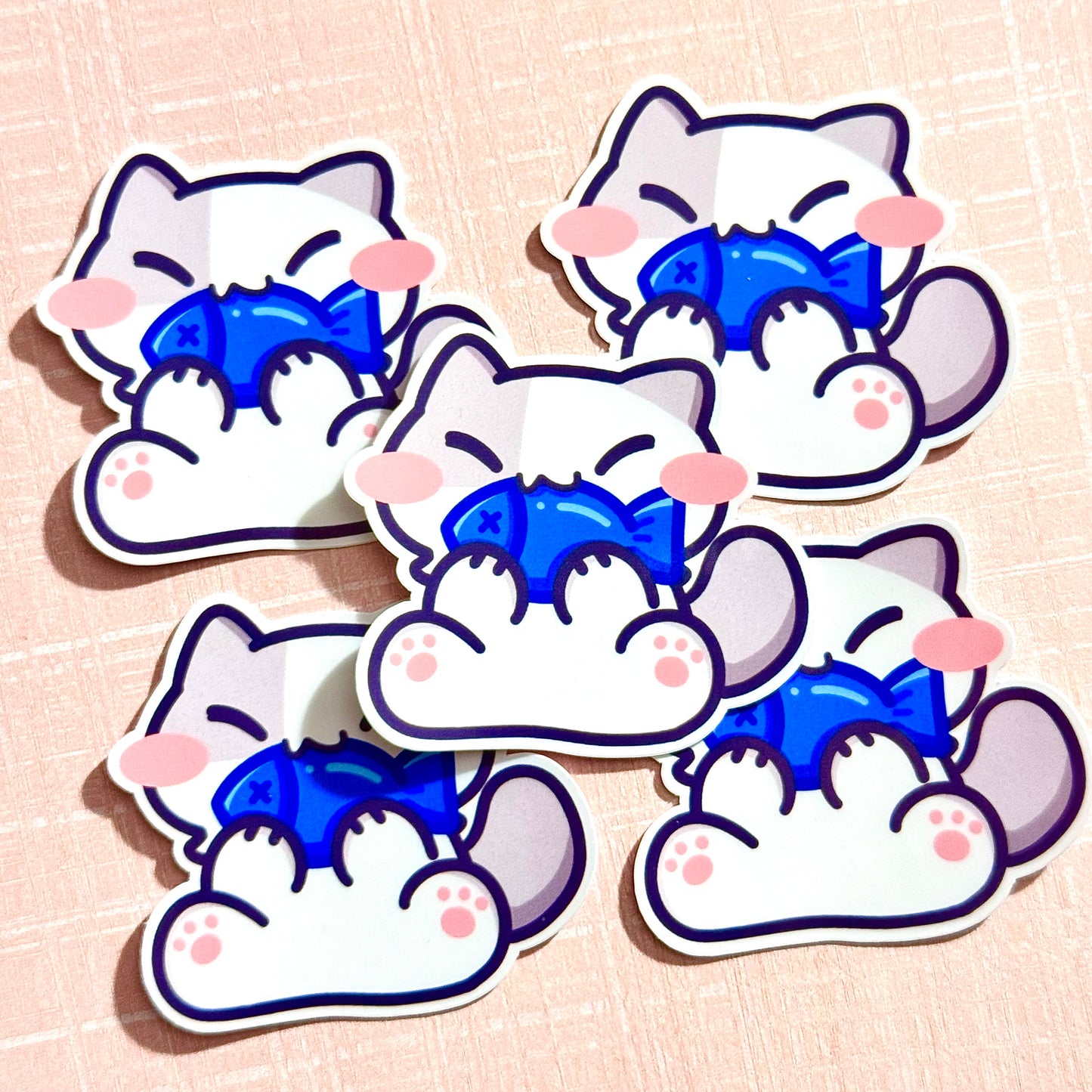 Cats eating fish Stickers