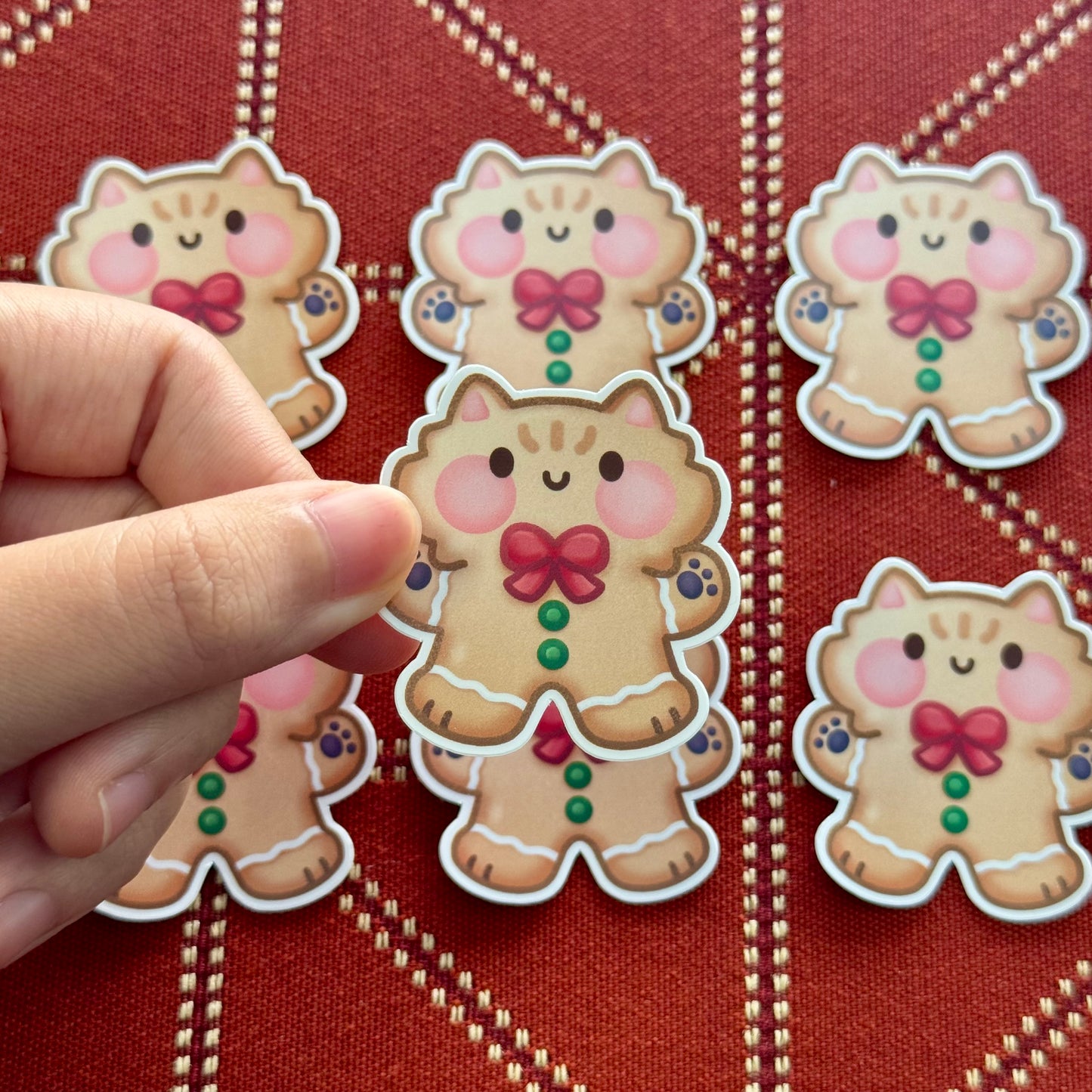 Christmas gingerbread cookies Cats Stickers