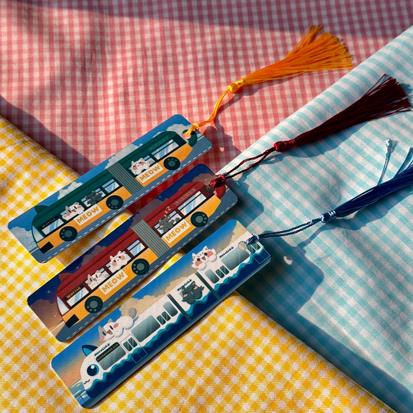 Public transport meow Metal Bookmark