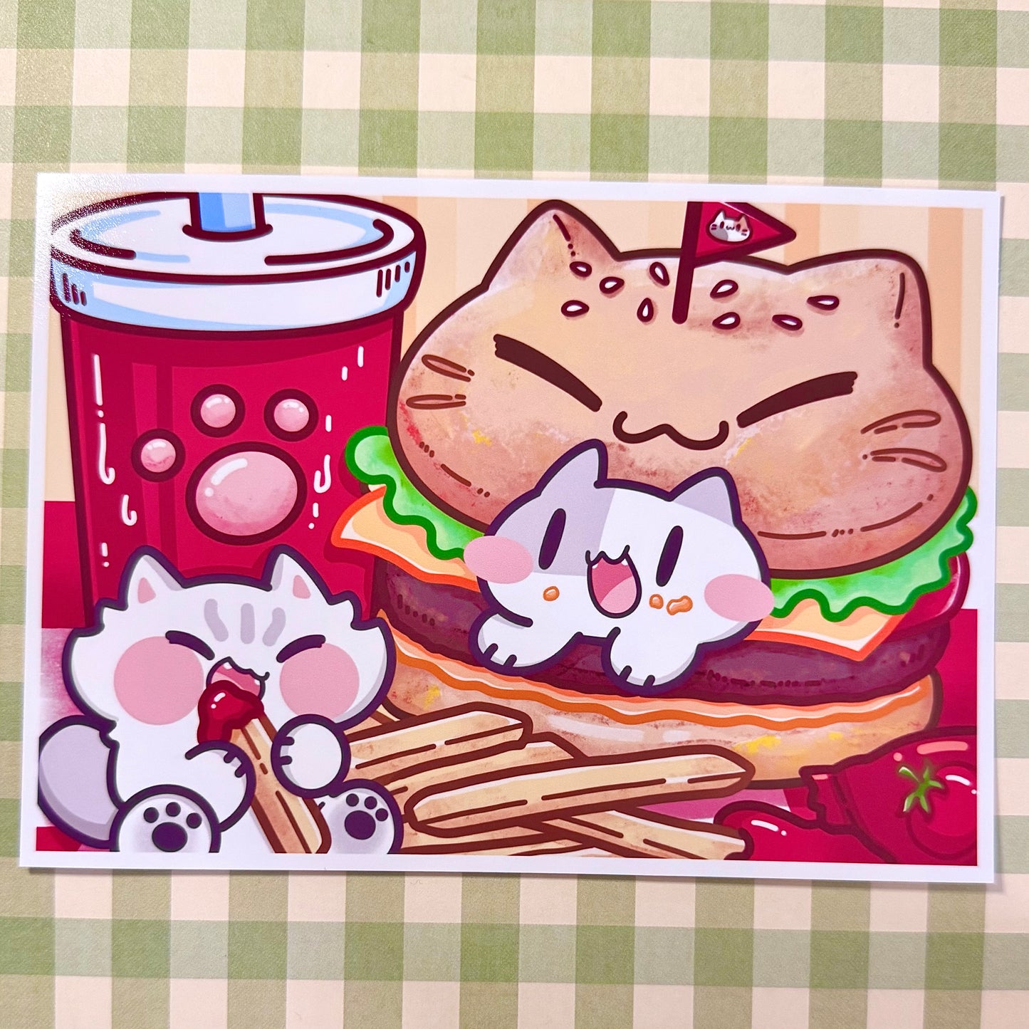 Burger meows Art Print
