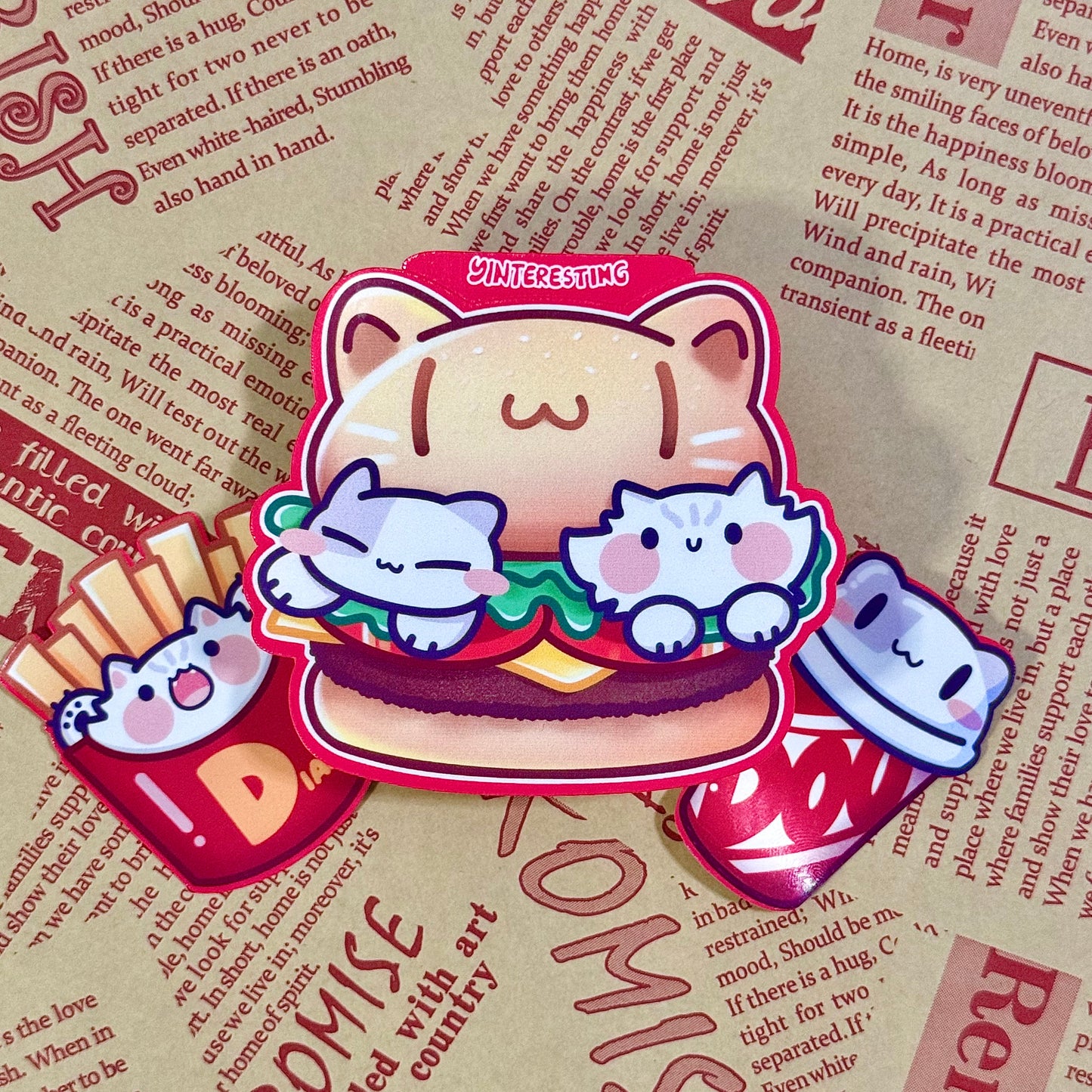 Meow Burger Combo Cat Stickers
