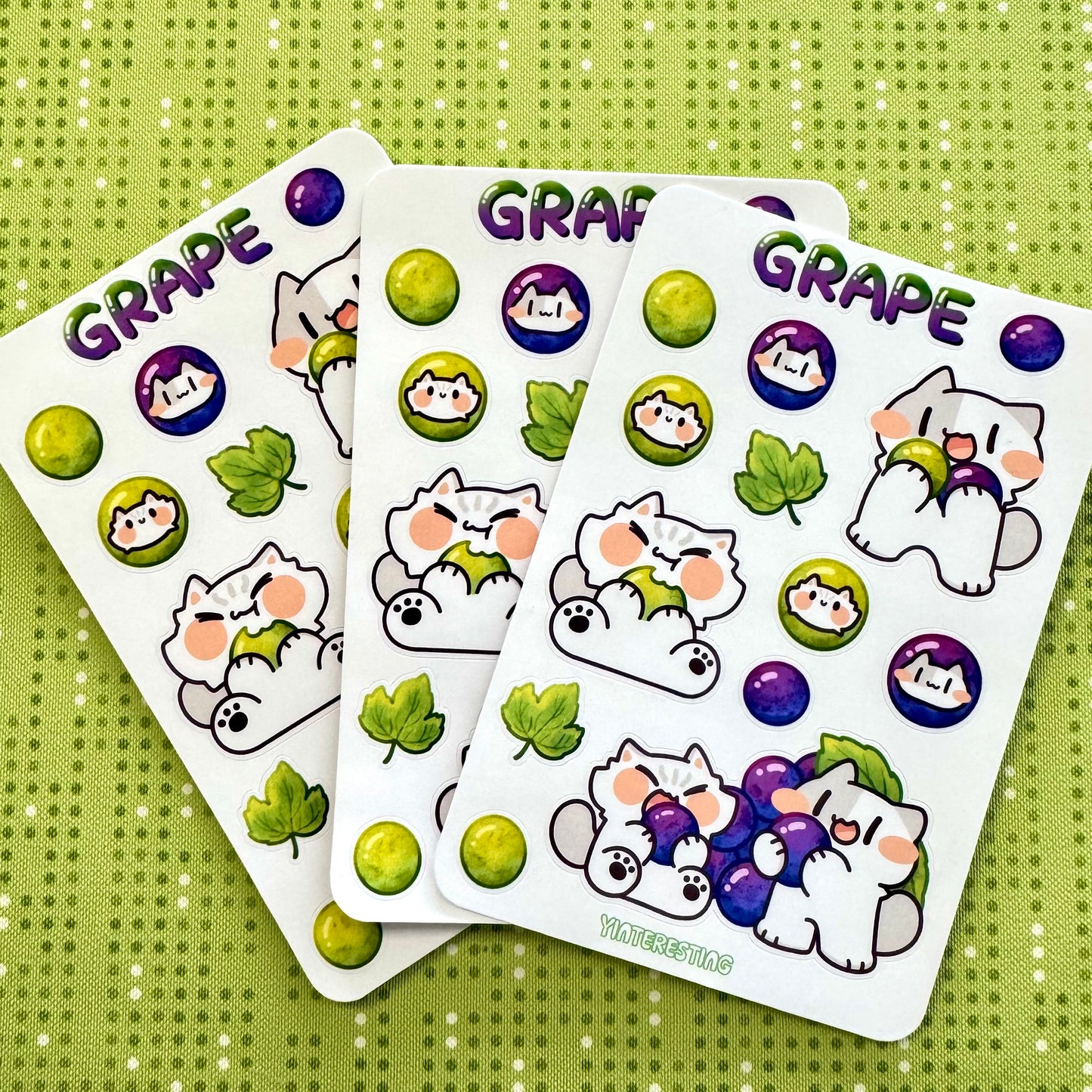 Grape meow Sticker Sheet