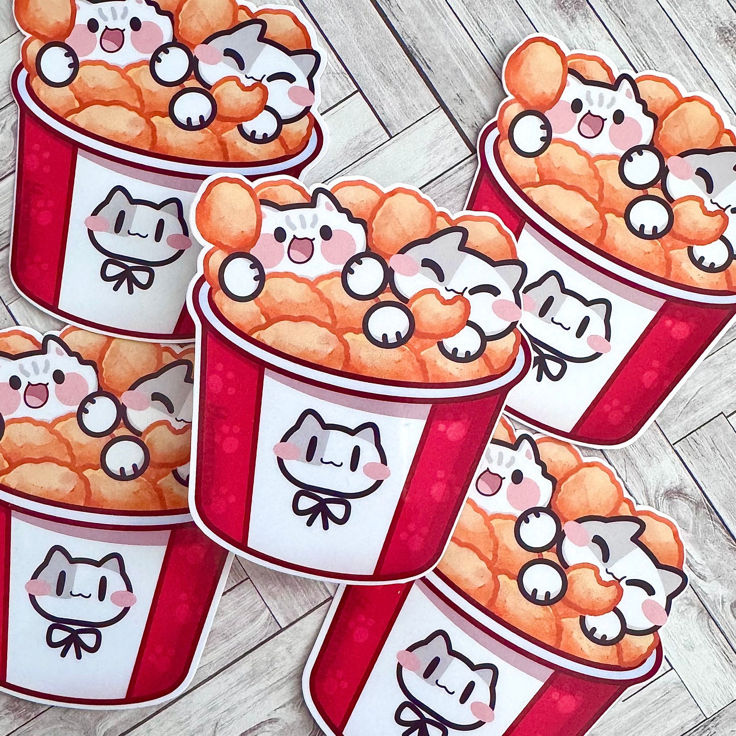 Fried chicken meow Sticker