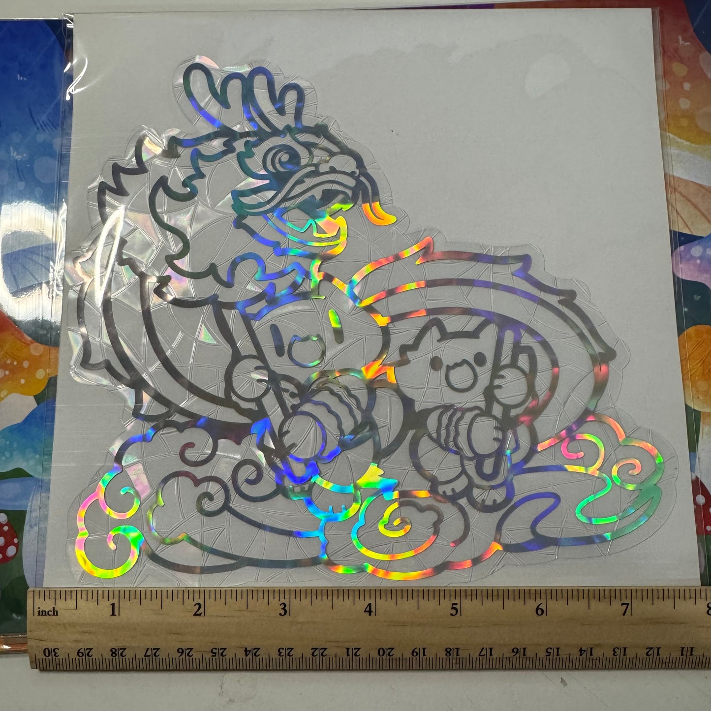 Dragon dance large Suncatcher