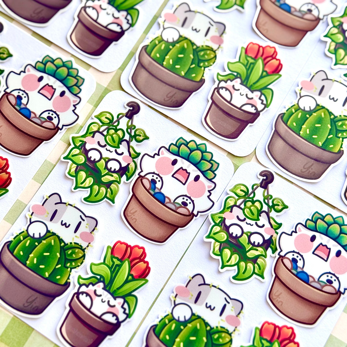 Plants Cats Sticker Set