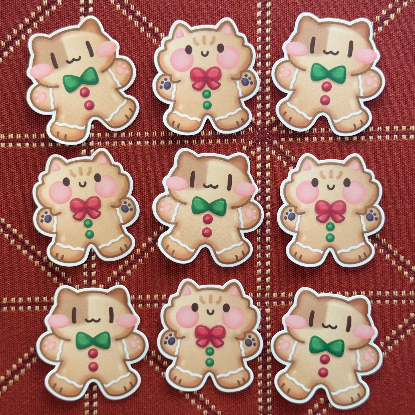Christmas gingerbread cookies Cats Stickers