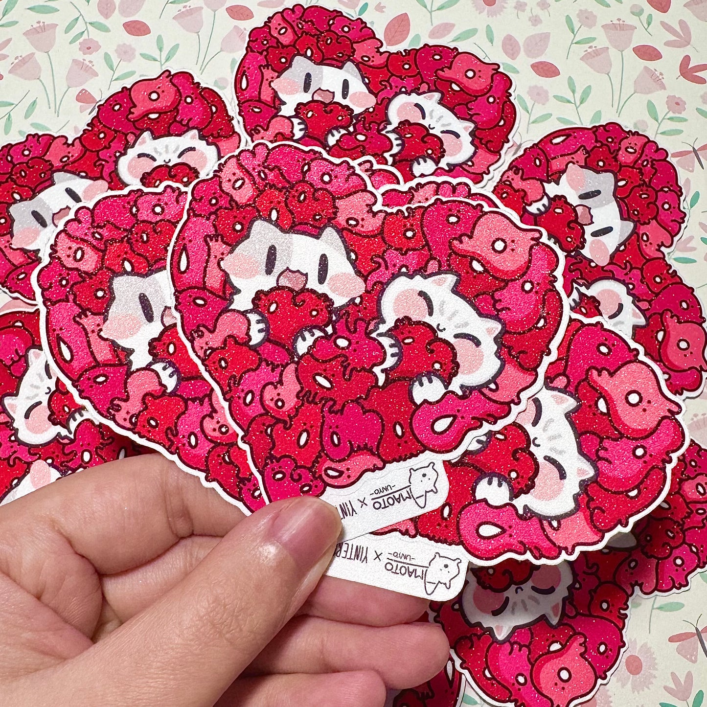 Heart Unyos Meows Sticker