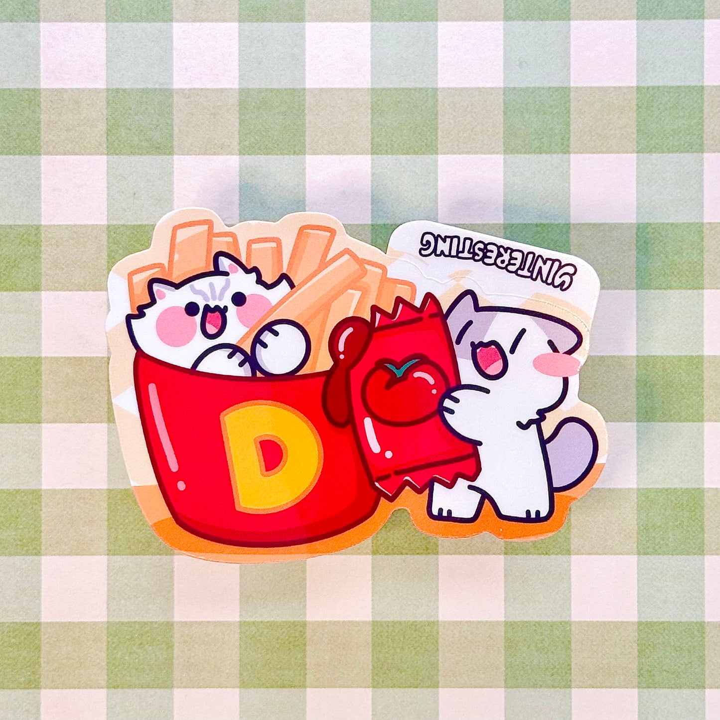 French Fries Cat Sticker