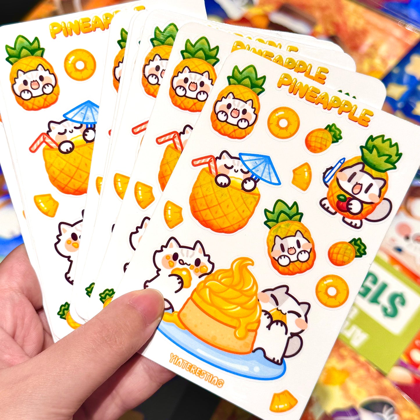 Pineapple meow Sticker Sheet
