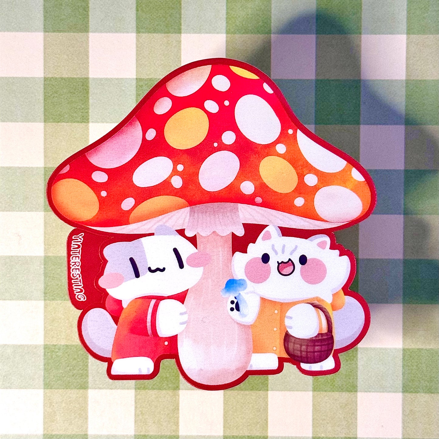 Mushrooms cats Art Print and Sticker