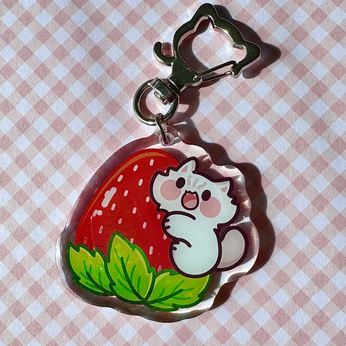Strawberry meow Keychain