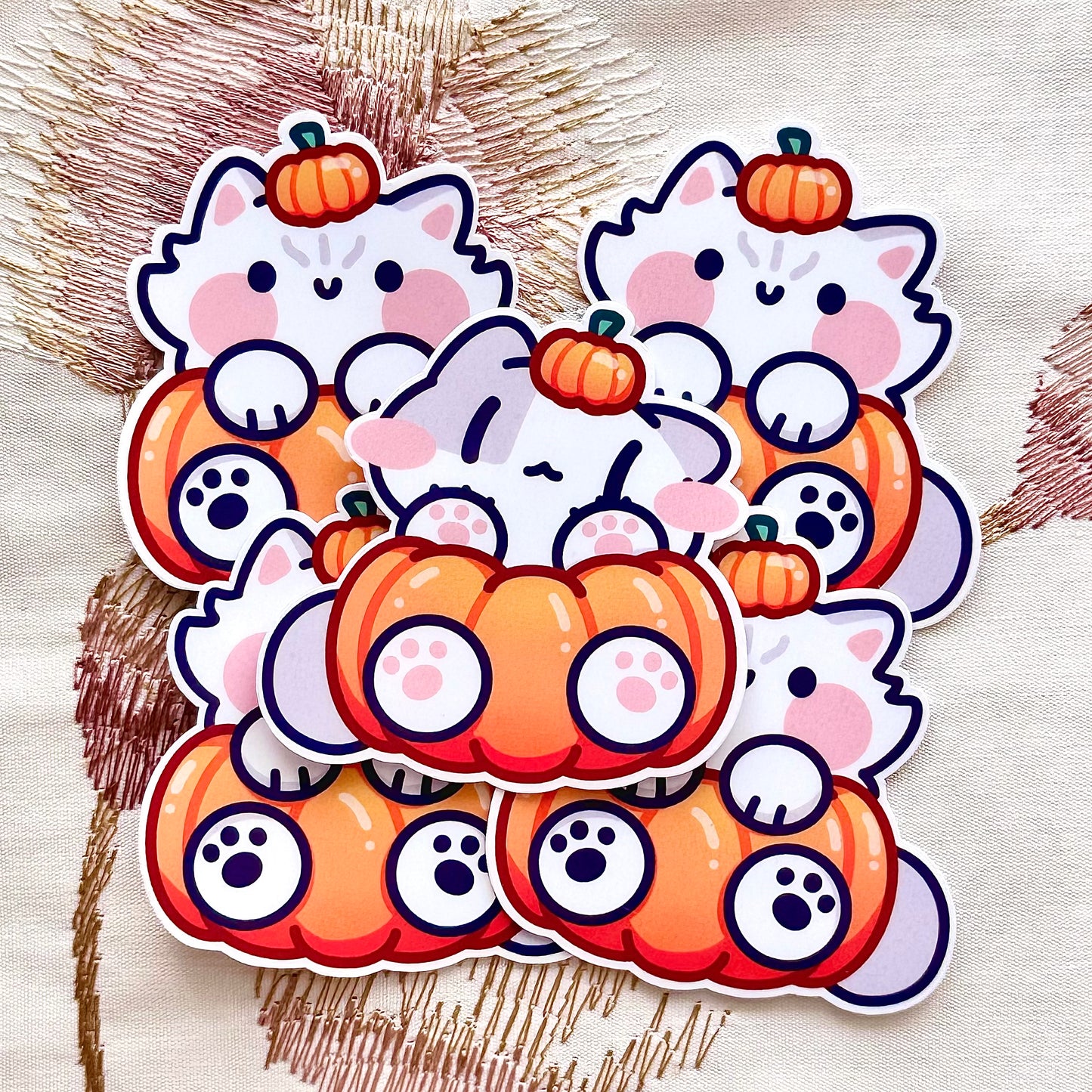 Halloween pumpkin Cats Stickers