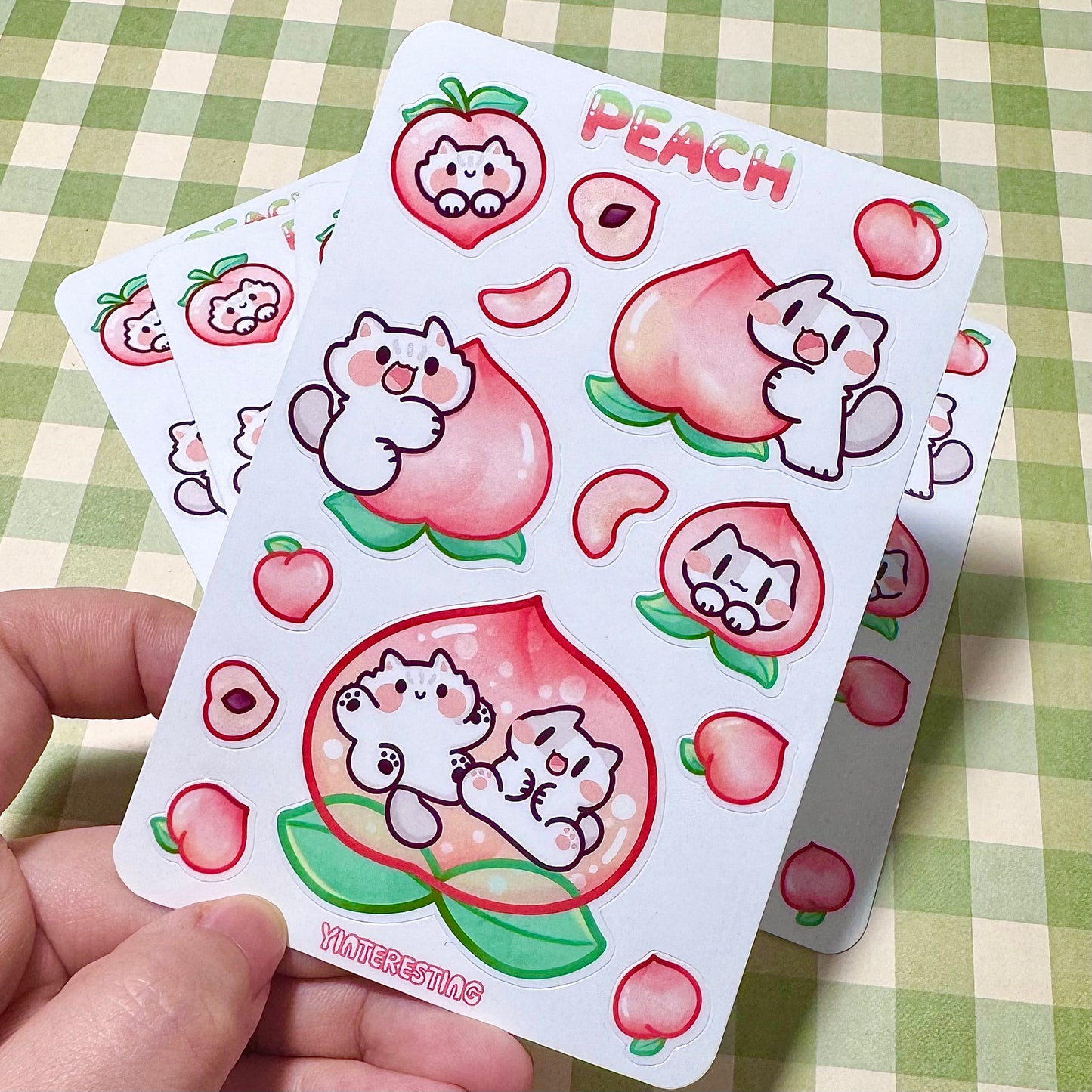Peach meow Sticker Sheet