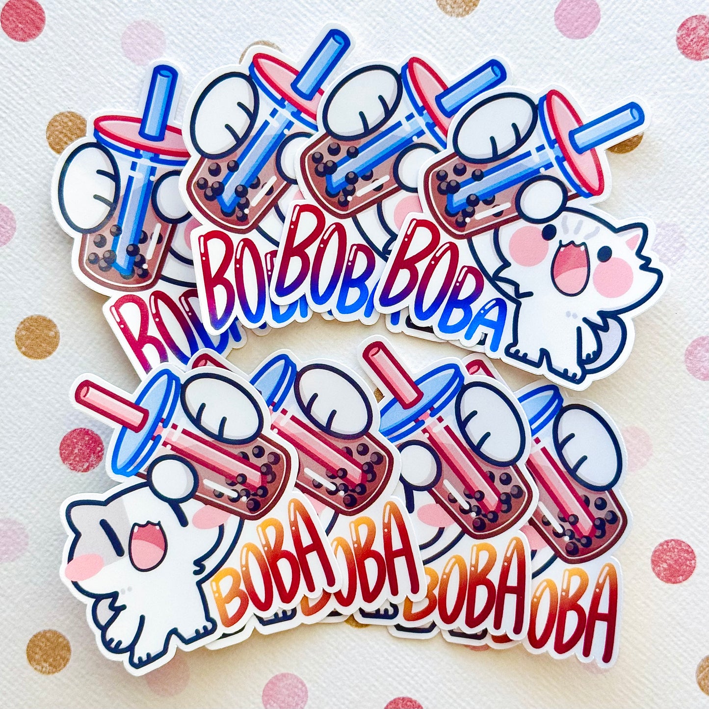 Boba Bubble tea Cats Stickers