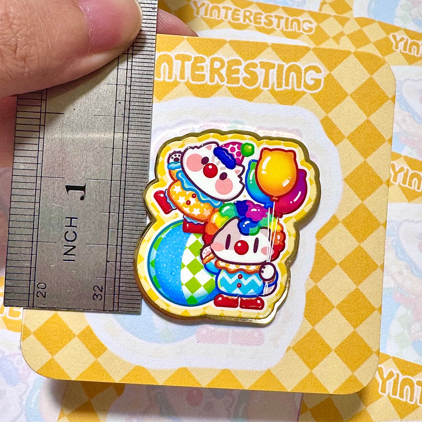 Clown meows Hard Metal Pin