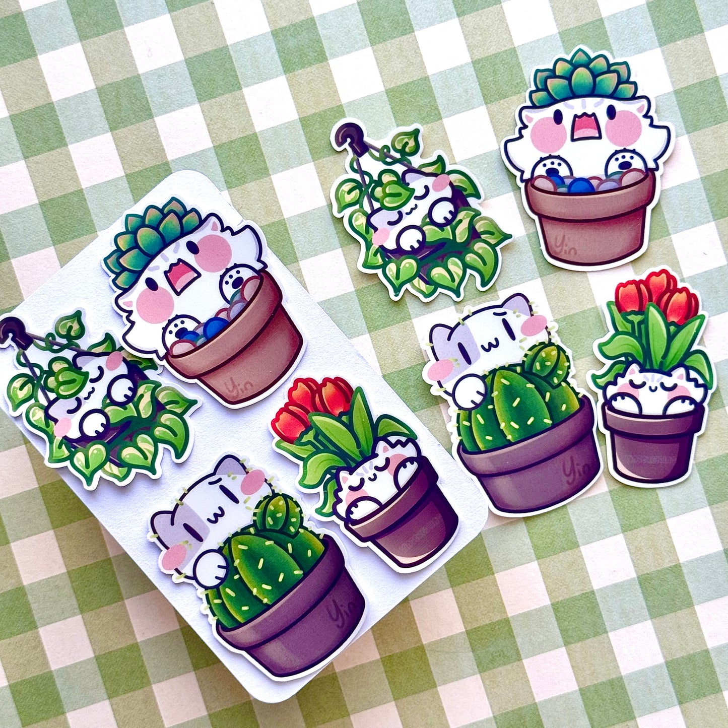 Plants Cats Sticker Set