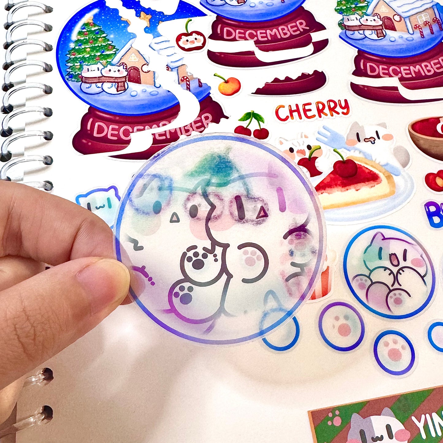 Transparent bubble meow Sticker Sheet