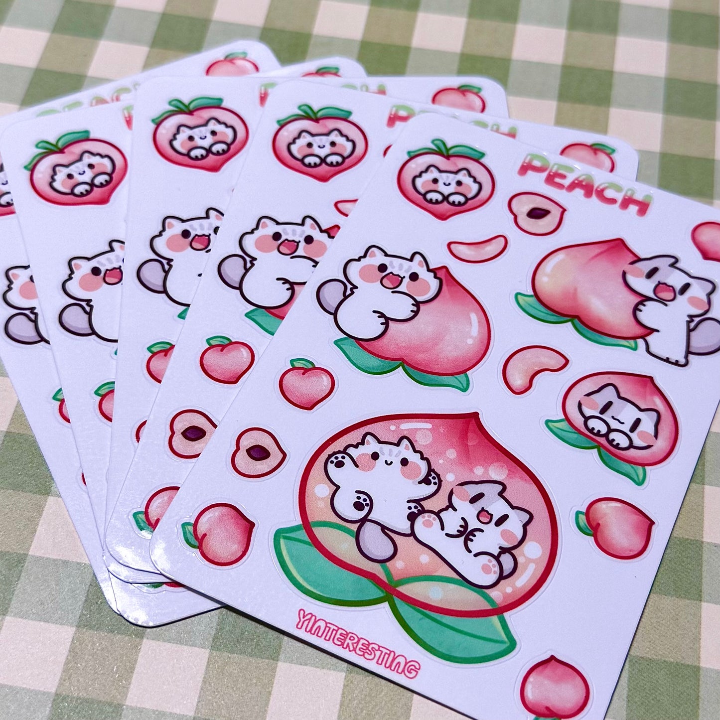Peach meow Sticker Sheet