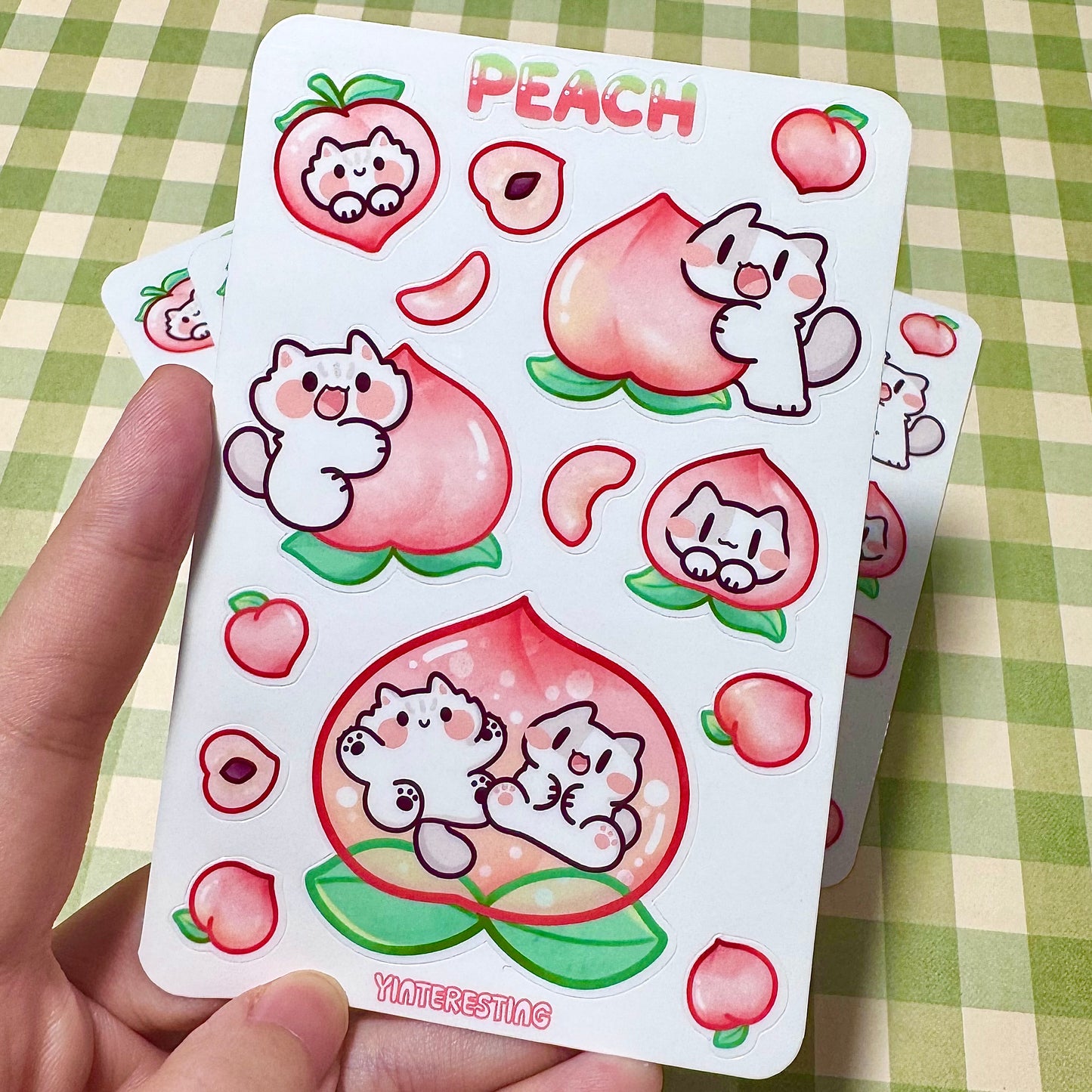 Peach meow Sticker Sheet