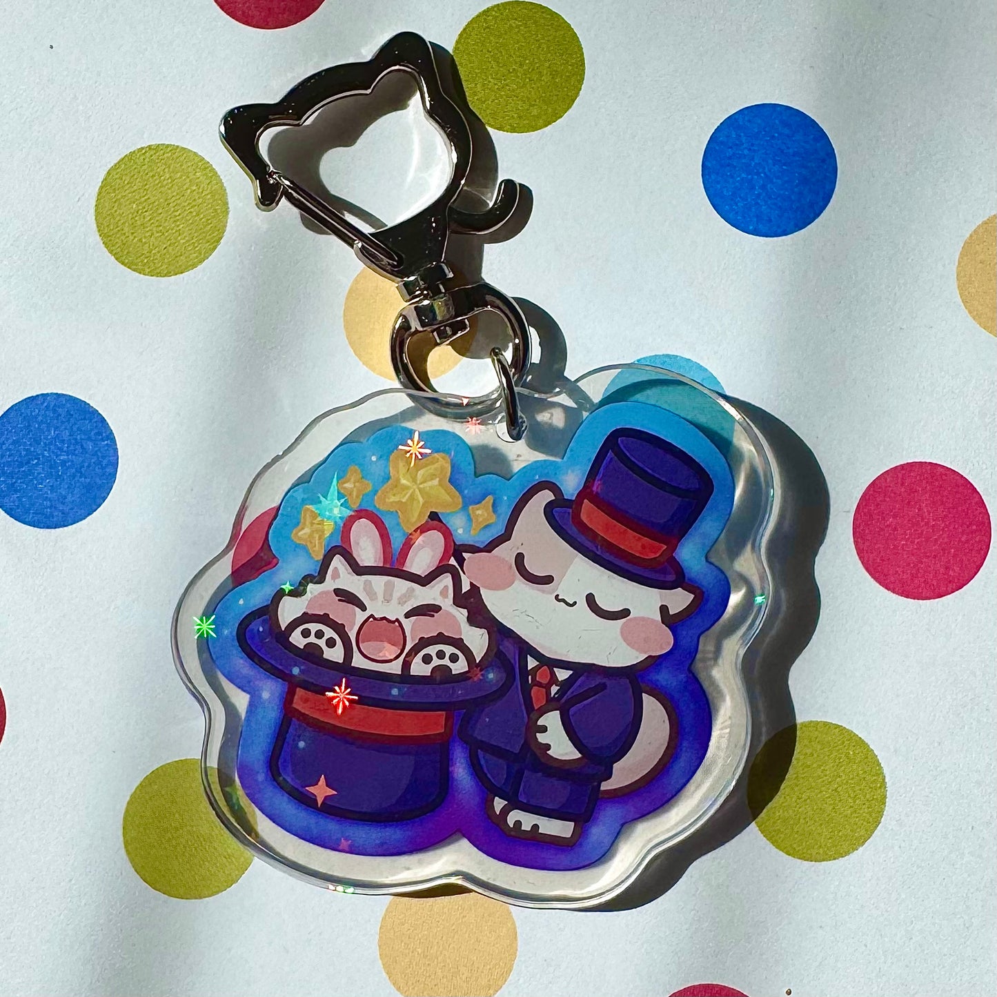 Magician meow Keychain