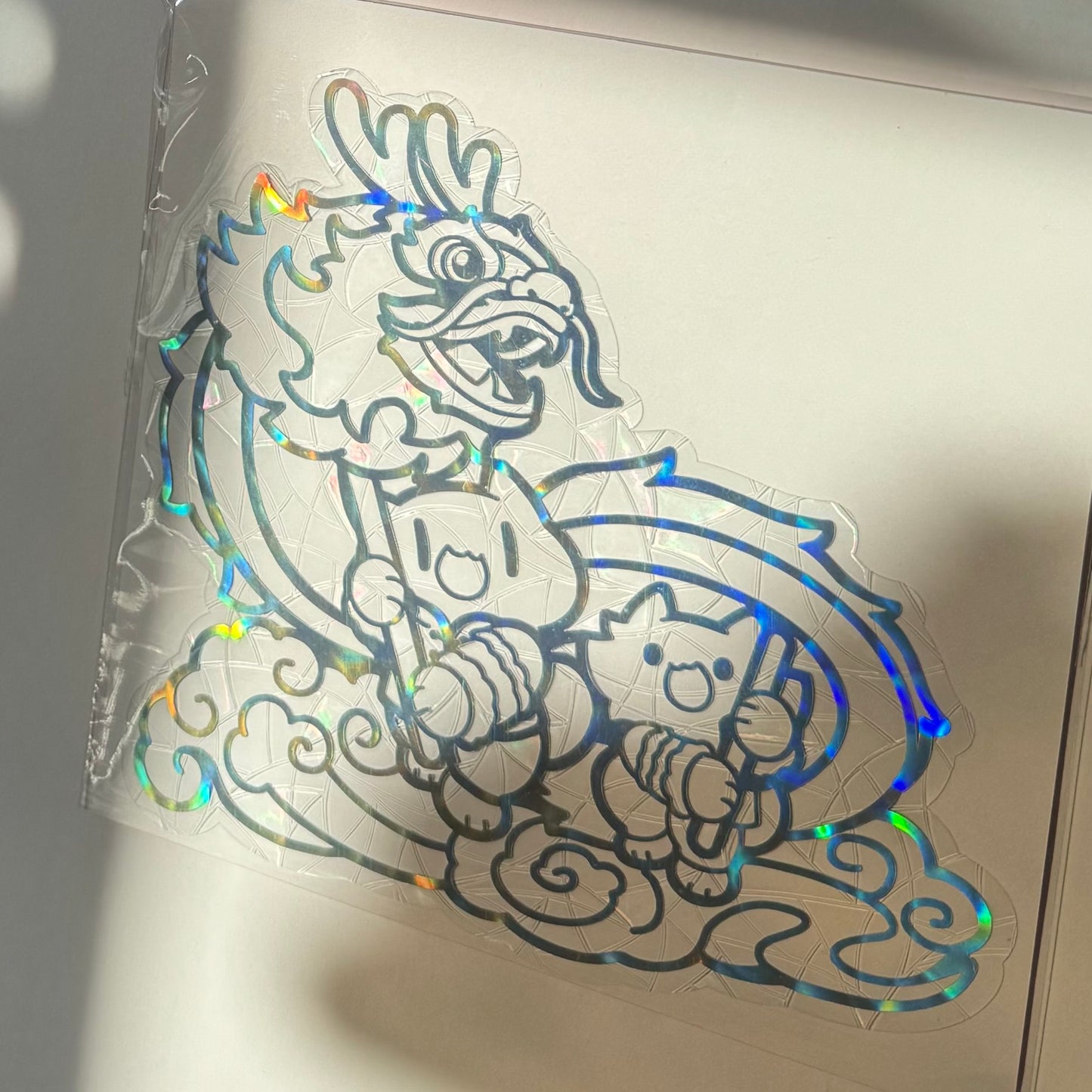 Dragon dance large Suncatcher