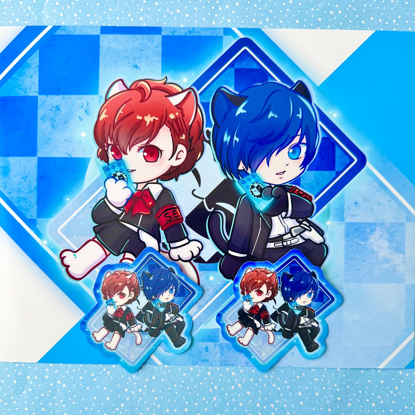 Persona 3 Meow Sticker Art Print