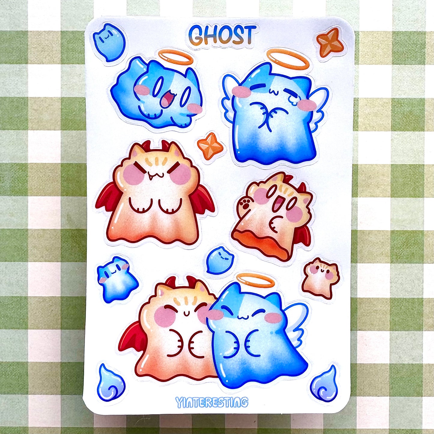 Transparent Ghost meow Sticker Sheet