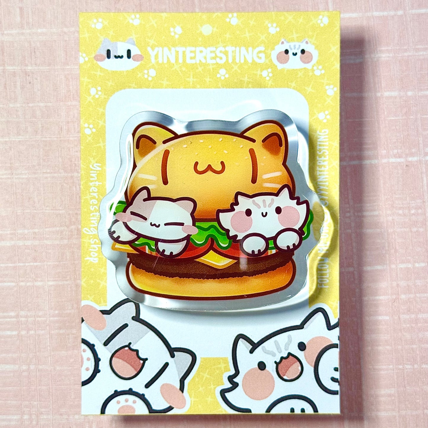 Meow burger Acrylic Phone Grip