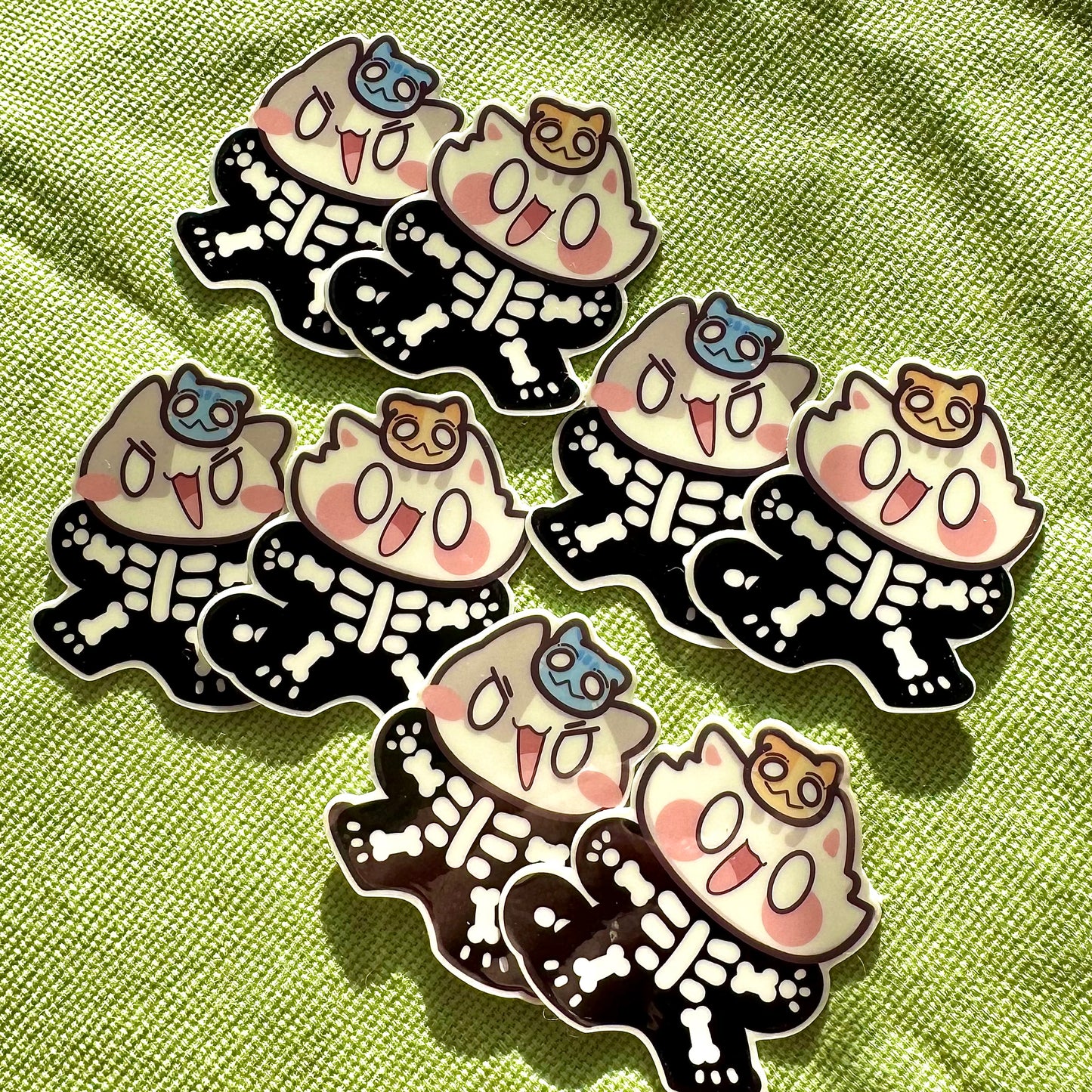 Skeleton glow in the dark meow Stickers