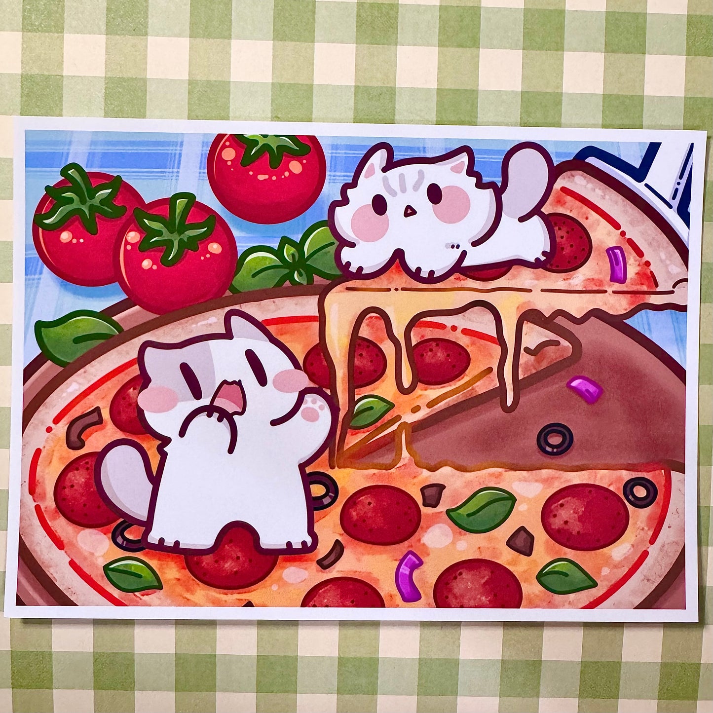 Pizza meows Art Print