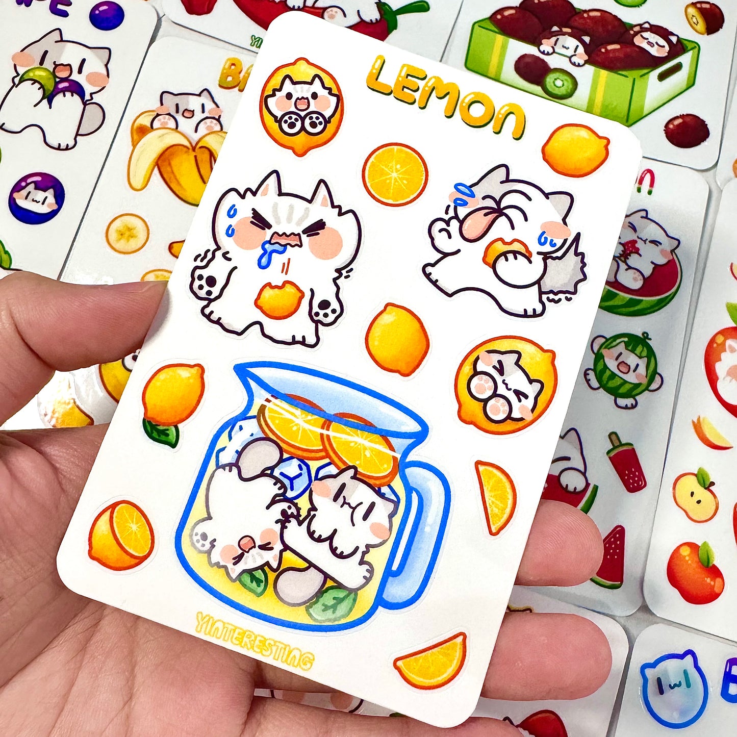 Lemon meow Sticker Sheet