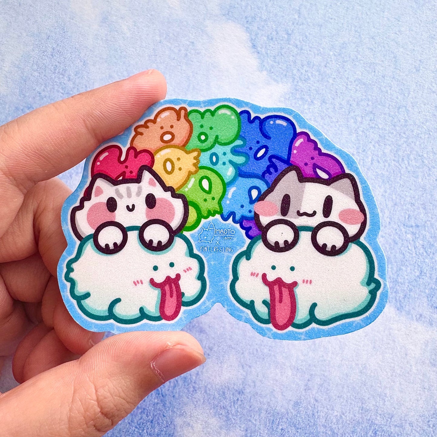 Rainbow Unyos Meows Sticker