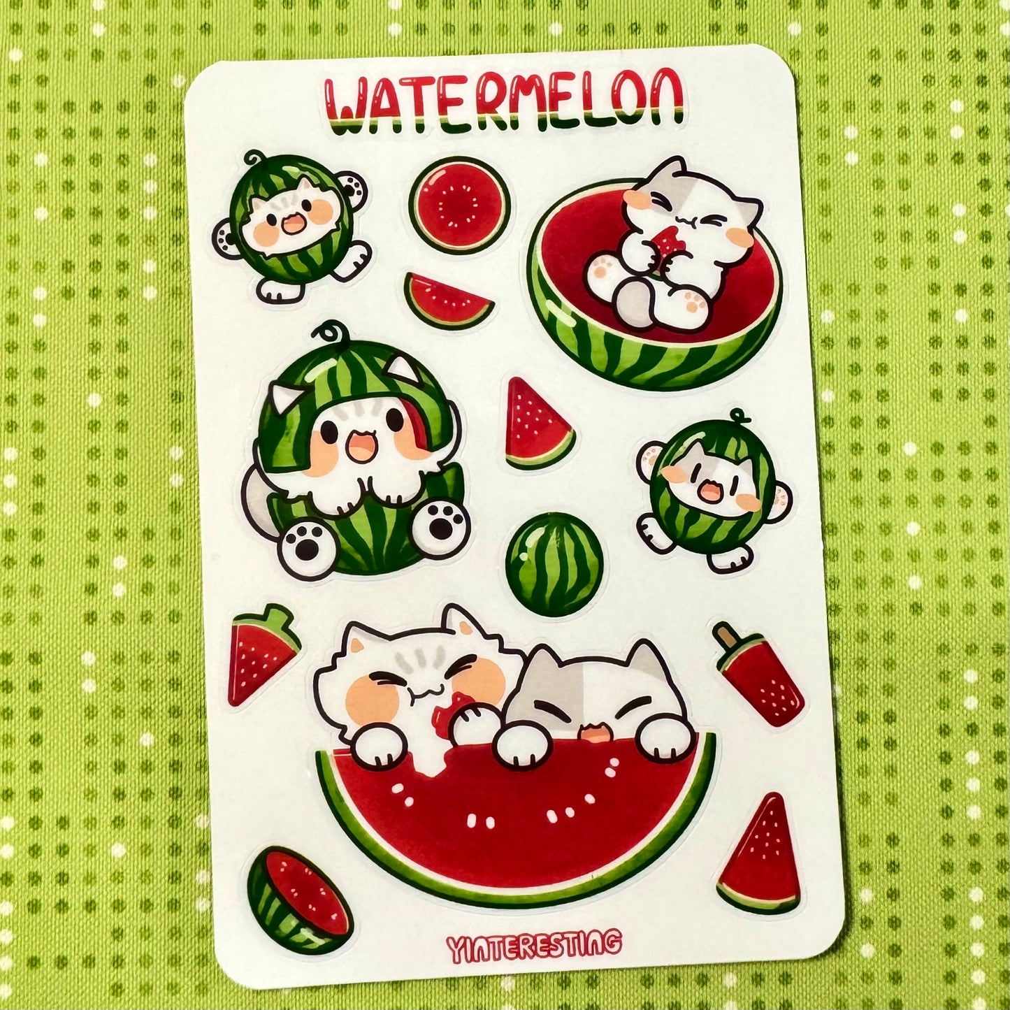 Watermelon meow Sticker Sheet