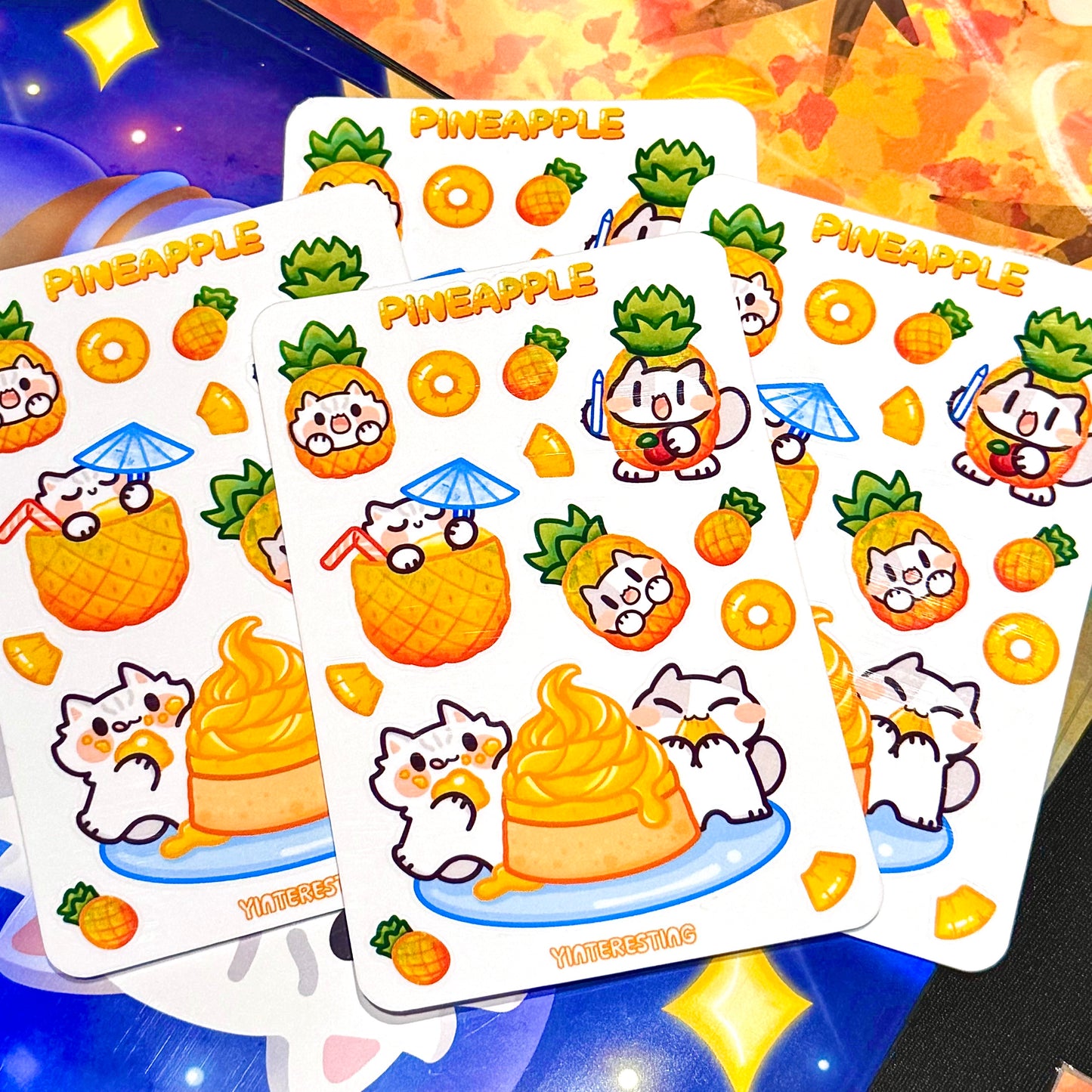 Pineapple meow Sticker Sheet