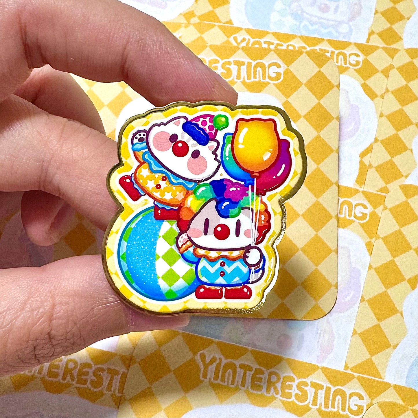Clown meows Hard Metal Pin