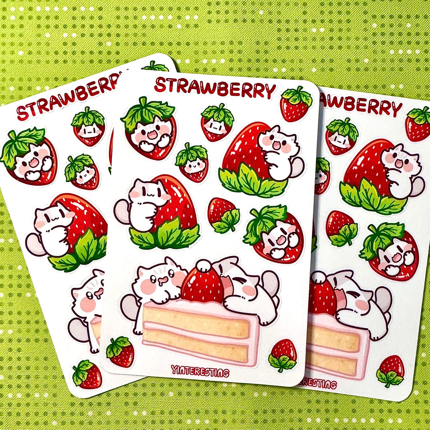 Strawberry meow Sticker Sheet