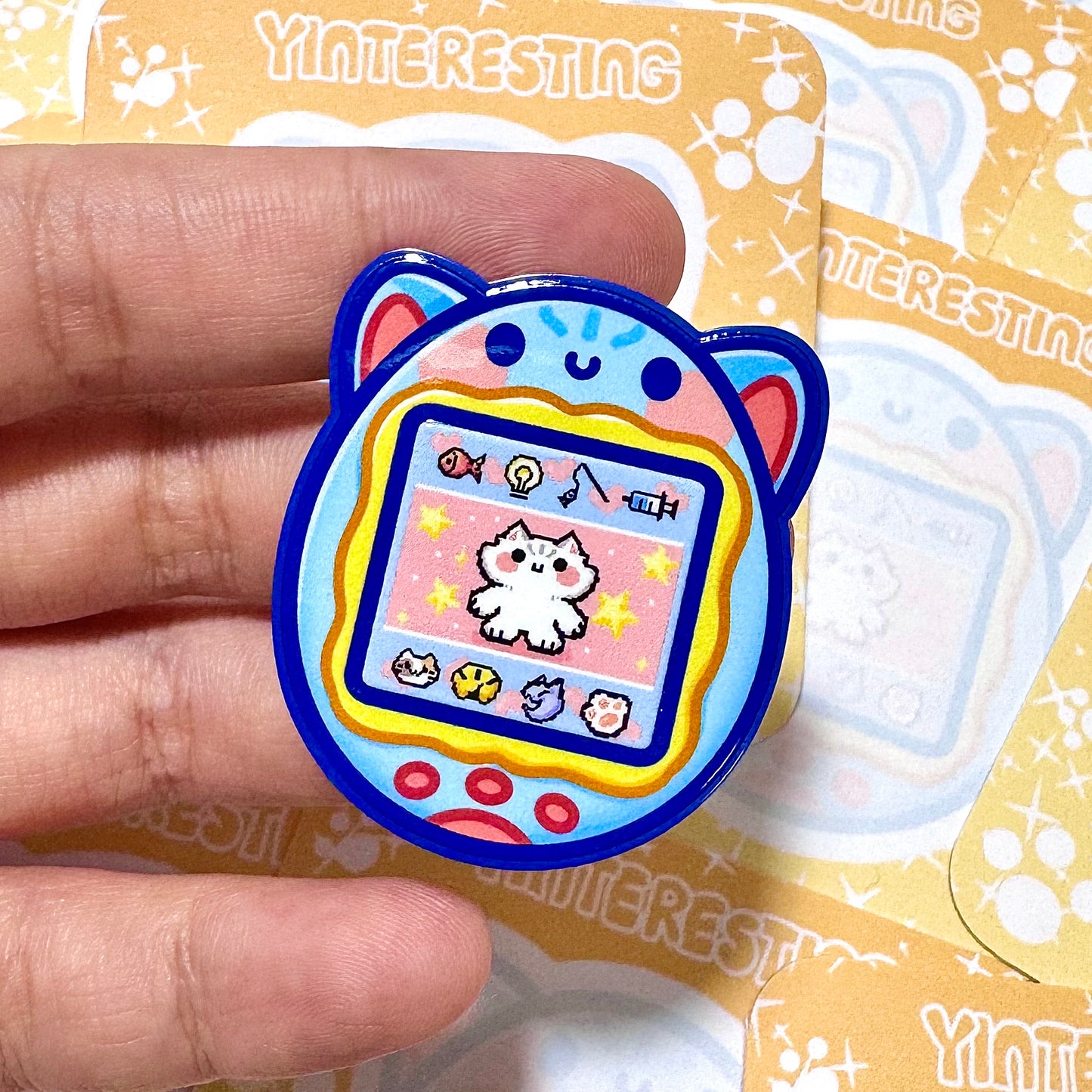 Tamagotchi Blue Hard Metal Pin