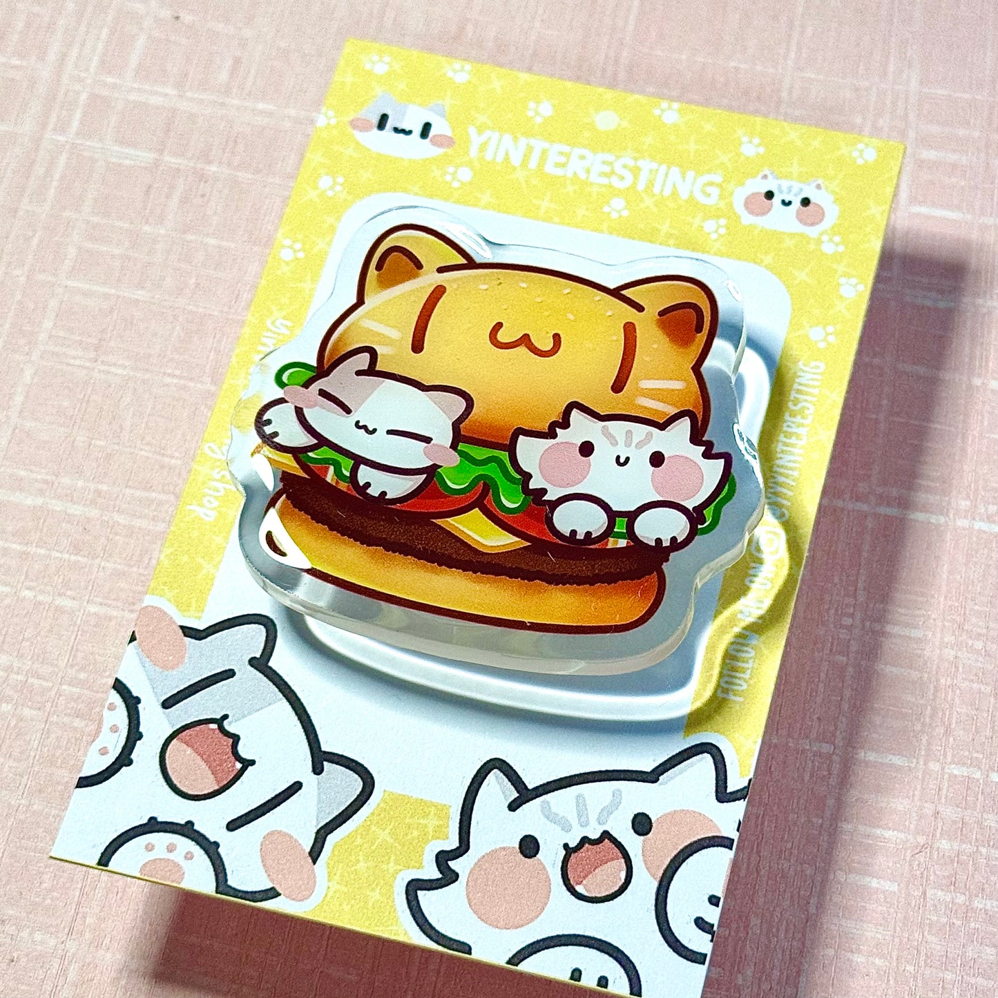 Meow burger Acrylic Phone Grip