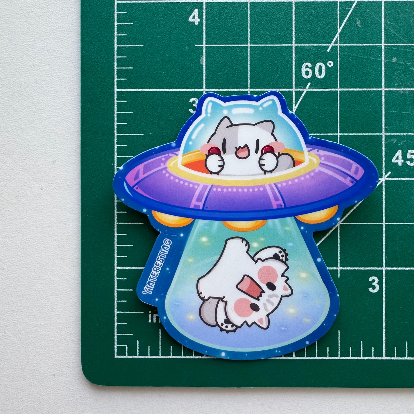 UFO Aliens Cat Sticker